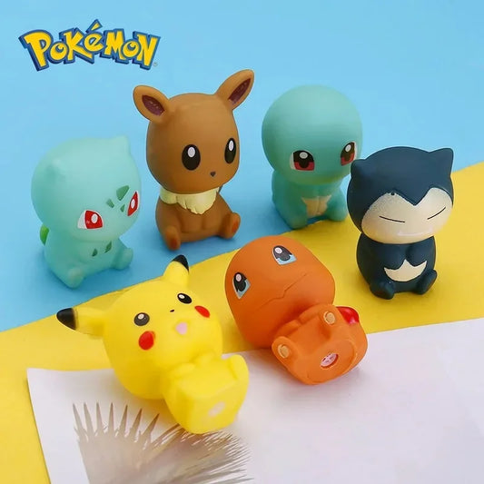 Pokemon Baby Bathroom Toys Anime Pikachu Bulbasaur Charmander Model Doll Soft Action Figure