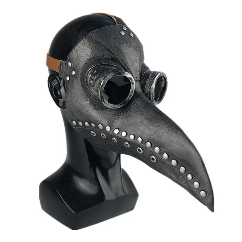 Halloween Black Rubber Plague Doctor Mask Long Nose Bird Beek Steampunk Gas Latex Face Mask Cosplay Prop for Kids and Adult