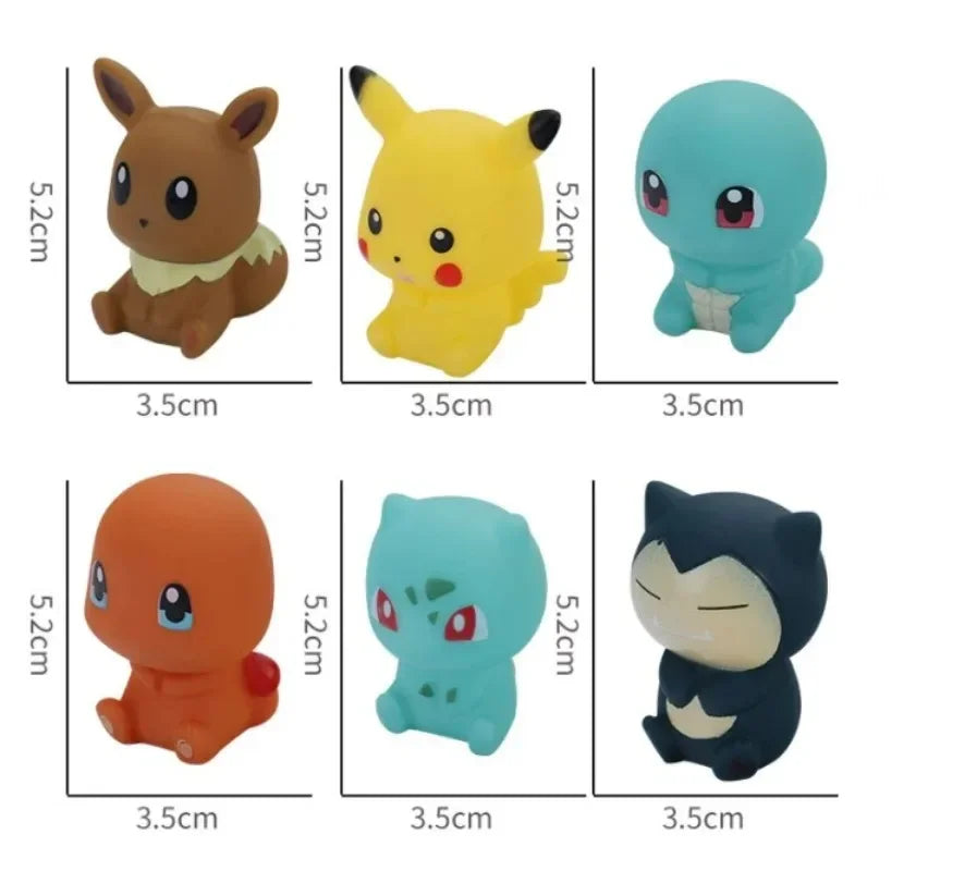 Pokemon Baby Bathroom Toys Anime Pikachu Bulbasaur Charmander Model Doll Soft Action Figure