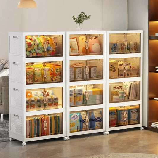 45 55 65 75cm Foldable Multi-Layer Storage Box Locker Multifunctional Living Room Cabinets Furniture Storage Shelf