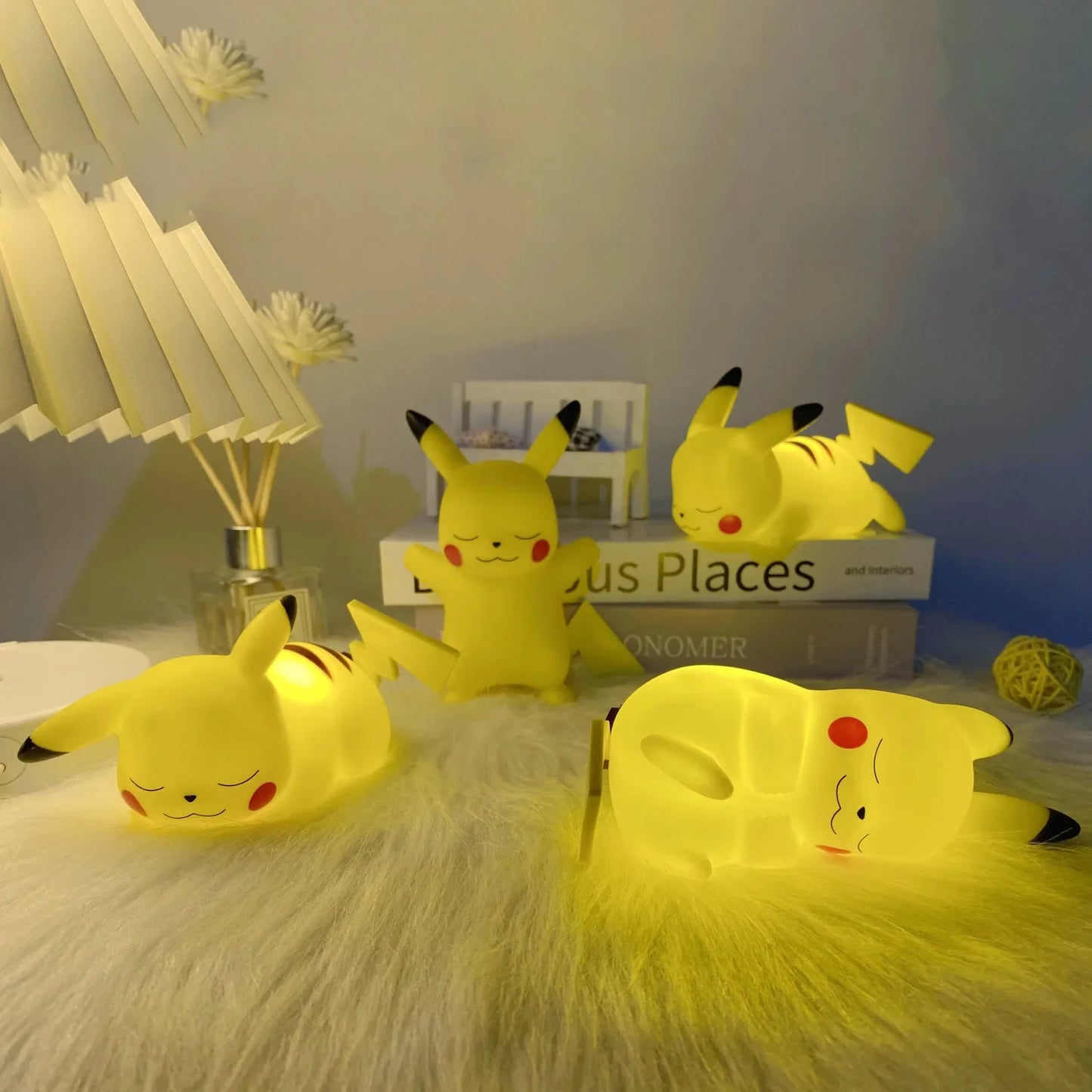 Pokemon Pikachu Toys Night Light Soft Light Anime Figures Pikachu Bedroom Bedside LED Lights Room Decor Kids Toy