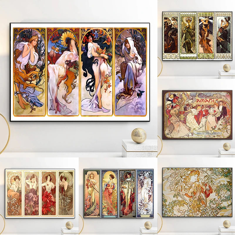 Classic Artist Alphonse Mucha Poster and Prints Wall Art Picture Nordic Canvas Painting for Living Room Home Decor Cuadros