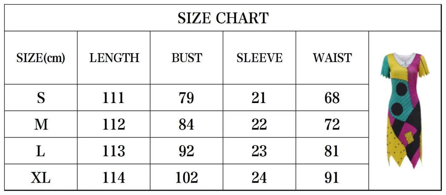 Halloween Anime Movie Sally Cosplay Dress Party Set Costume Christmas Women Slim Jumpsuit Catsuit Zentai Bodysuit Gothic Leggins