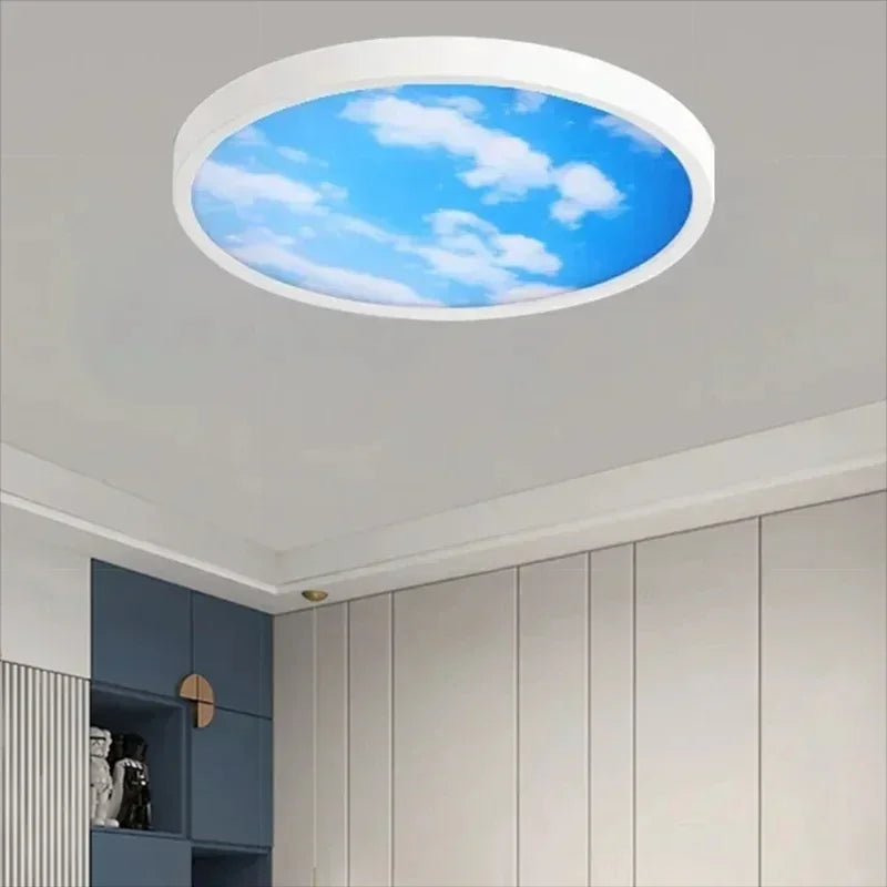 Modern  Moon Wall Lamp LED Blue Sky White Cloud Chandelier Suitable for Bedroom Living Room Porch Children's Room Indoor Li