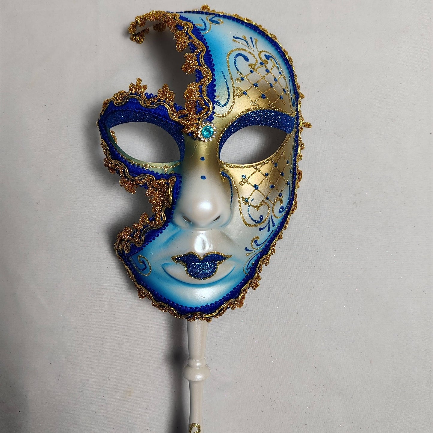 Elegant Venetian Style Long Handle Mask for Parties - HD-AC057, Exquisite Craftsmanship, High-Quality Material, Perfect for Halloween, Weddings, Christmas, Easter Celebrations