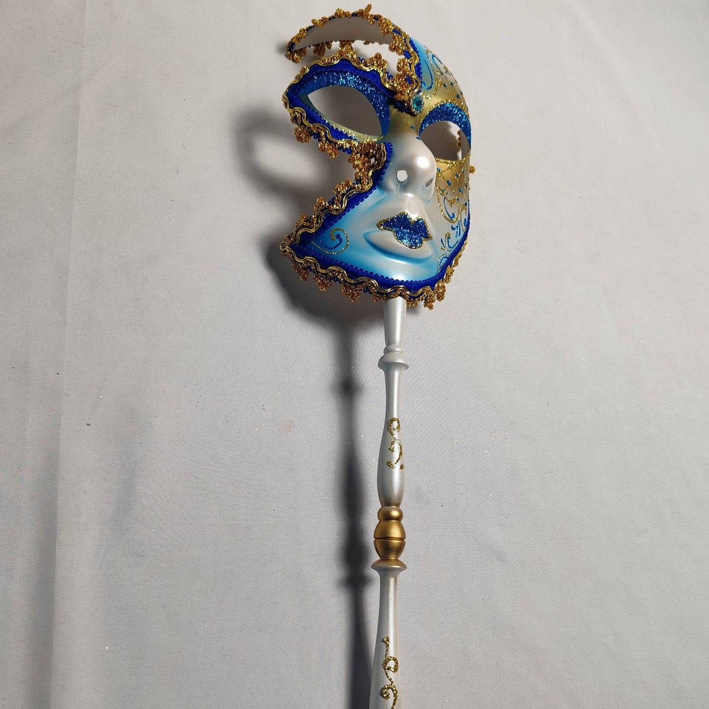 Elegant Venetian Style Long Handle Mask for Parties - HD-AC057, Exquisite Craftsmanship, High-Quality Material, Perfect for Halloween, Weddings, Christmas, Easter Celebrations