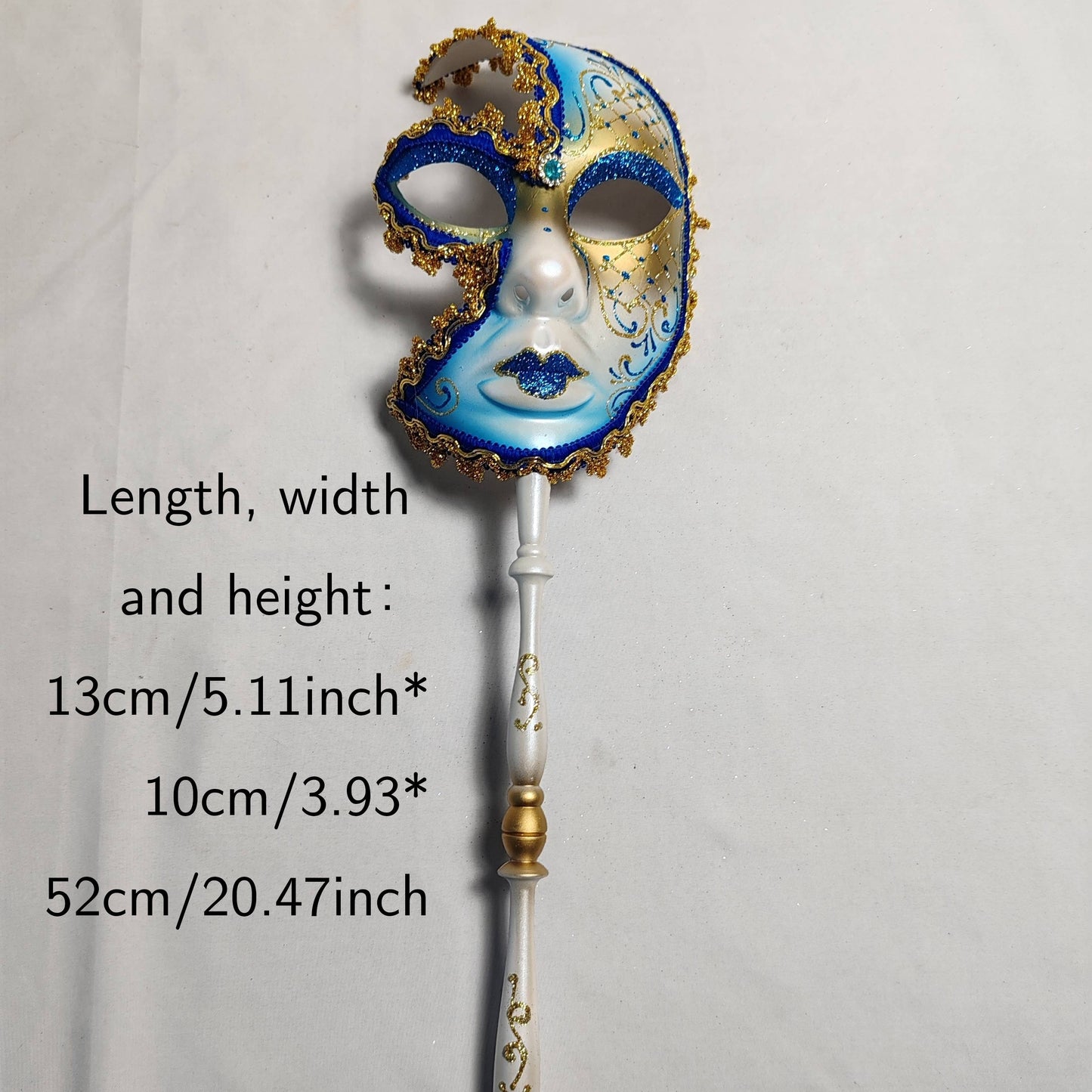 Elegant Venetian Style Long Handle Mask for Parties - HD-AC057, Exquisite Craftsmanship, High-Quality Material, Perfect for Halloween, Weddings, Christmas, Easter Celebrations