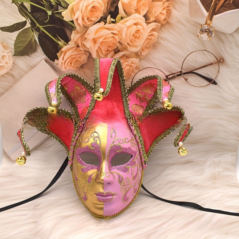 Elegant Venetian-Style Masquerade Mask for Men & Women - Perfect for Halloween, Mardi Gras, and Carnival Parties