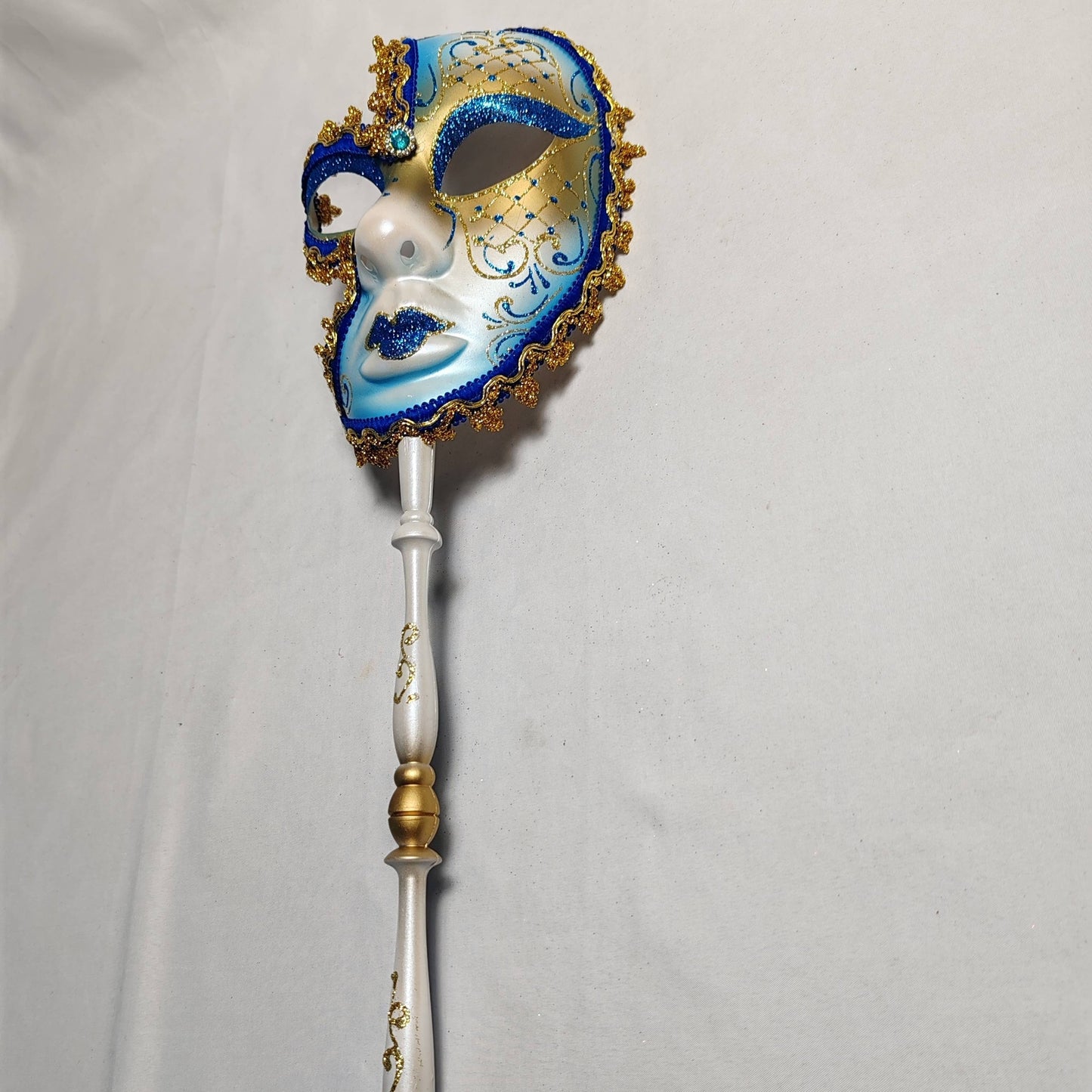 Elegant Venetian Style Long Handle Mask for Parties - HD-AC057, Exquisite Craftsmanship, High-Quality Material, Perfect for Halloween, Weddings, Christmas, Easter Celebrations